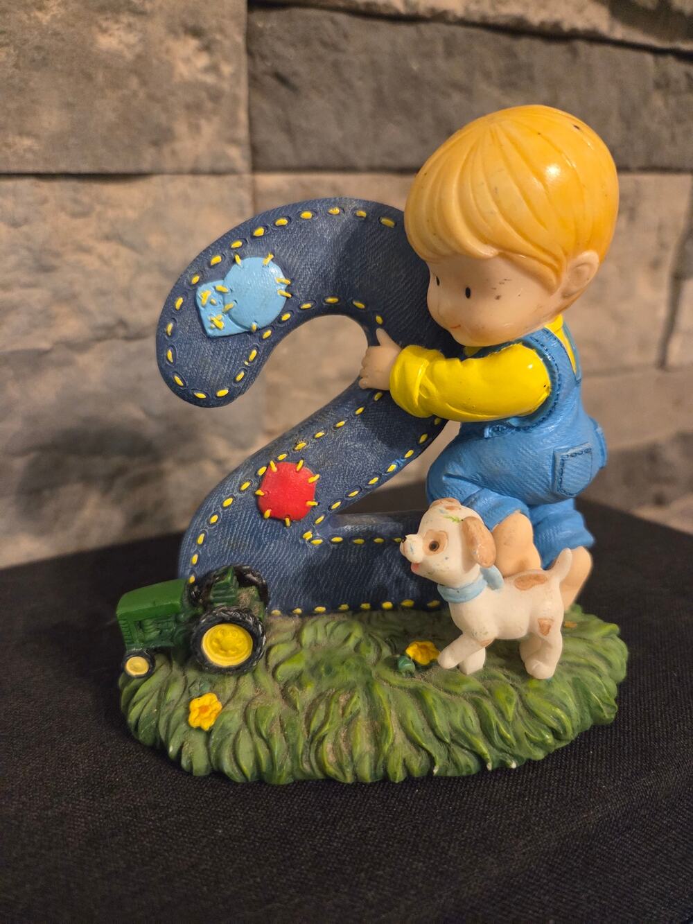 Vintage Enesco John Deere 2nd Birthday Boy Figurine - Age 2 Collectible #106802